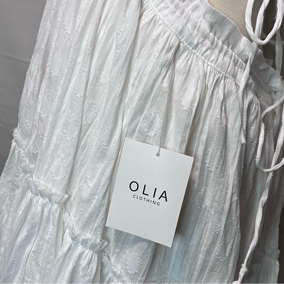 NWT Olia Sundress White Polka Dot Halter Open Back Dress Size Small Flirty - Picture 4 of 10